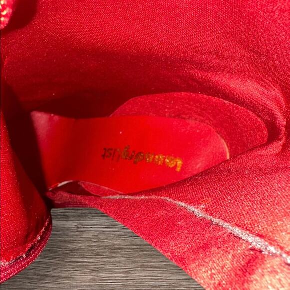 Laundry List Red Platform Ankle Heel Boots, Side Zip, Womens US 8 - Picture 3 of 7